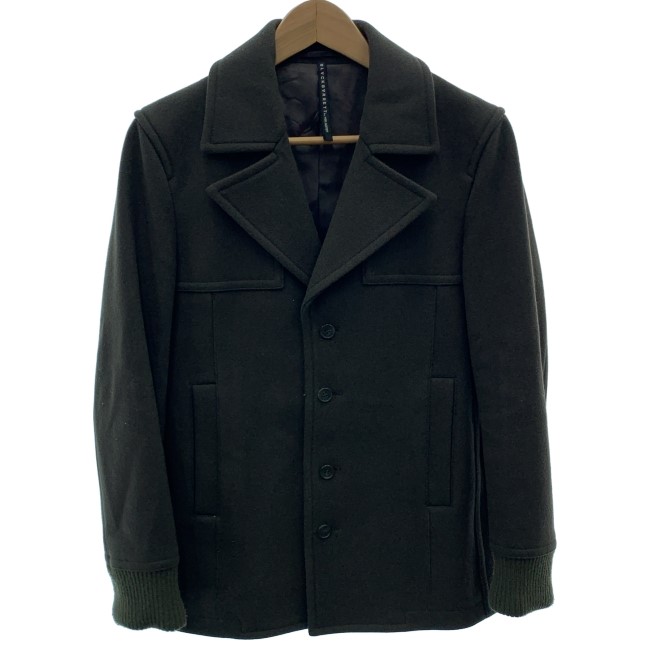 【中古】 BLACKBARRETT by Neil Barrett 羊毛上衣 チェスターカラー シングル名取り草 無地 古着 /1156
