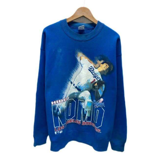 【中古】 SALEM 汗水 90s vintage 90年月日 (C)MLB 1995 長袖 調教師 労働者の一団のど首 裏起毛 刷り上げる 野茂ヒーロー Dodgers ベイスボール 野球 大層らしい大きさ USA製 古着 /1952