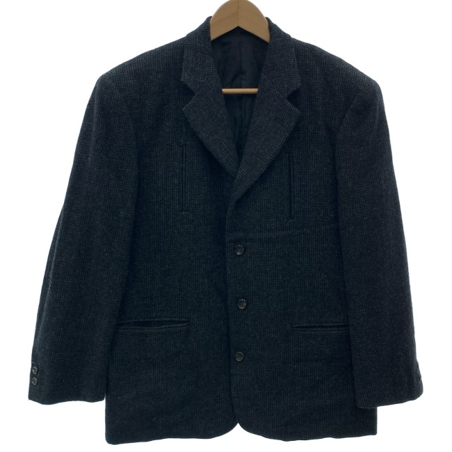 【中古】　COMME des GARCONS HOMME　テーラードジャケット　ウールジャケット　シングルボタン　チェック　日本製　ドメスティック　古着　/1156｜KINJIusedclothing