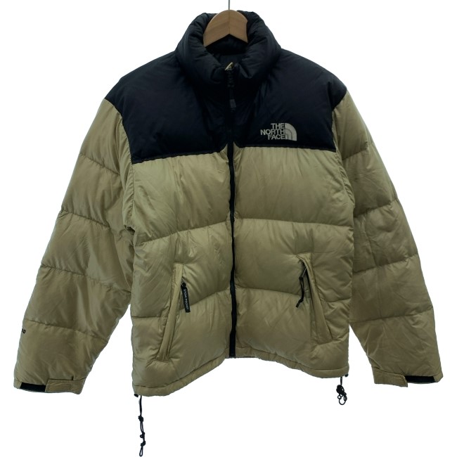 【中古】 THE NORTH FACE 落ちこむ上衣 ヌプシ ハイネック フルジップ 700フィル力強さ バイ色合い ワンポイント 縫い アウトドア 古着 /1152