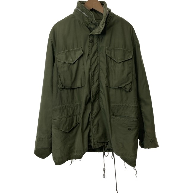 【中古】　フィールドジャケット　60s vintage　60年代　OLD　ミリタリージャケット　ハイネック　フルジップ　無地　古着　/7311｜KINJIusedclothing