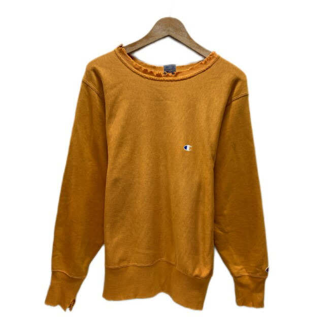 【中古】 Champion REVERSE WEAVE 流汗 90s vintage 90年月日 刺繍引き船 長袖 調教師 労働者の一団素っ首 裏起毛 無地 ワンポイント ブランド名ロゴタイプ 刺繍 USA製 アメカジ 古着 /1591