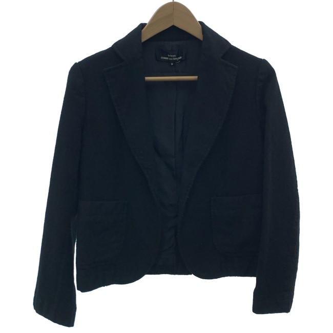 【中古】COMME des GARCONS テーラードジャケット AD2005 ウールジャケット ボタンレス 無地 日本製 ドメスティック 古着 /2497|KINJIusedclothing