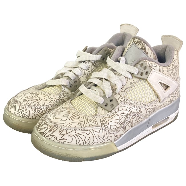 【中古】 NIKE AIR JORDAN 4 RETRO LASER スニーカー 大きさ:23.5珊 705334-105 置き目撥ねのける 総柄 運動競技 グッズ 古着 /7278