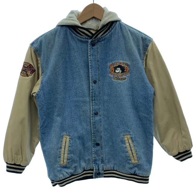 【中古】　Disney　スタジャン　ブルゾン　デニム　キャラクター　ミッキー　刺しゅう　古着　/1904｜KINJIusedclothing