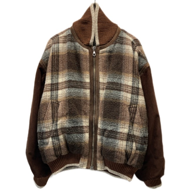 【中古】 ICEBERG ウールジャケット ブルゾン アウター チェック サイドポケット キャラクター ディズニー プードル 刺しゅう (C)Disney イタリア製 古着 /1156|KINJIusedclothing