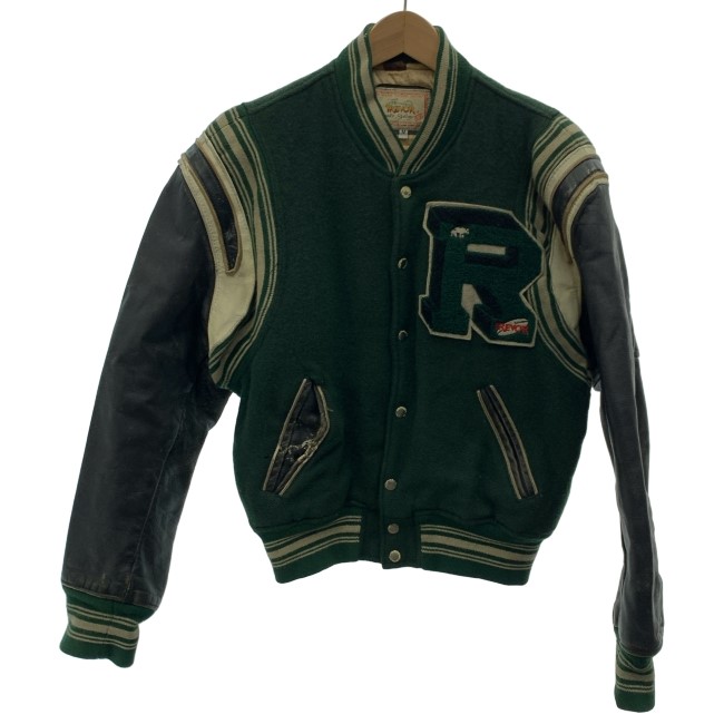 【中古】　Lee Trevor　スタジャン　90s vintage　90年代　OLD　ブルゾン　フルボタン　ワッペン　フランス製　古着　/1904｜KINJIusedclothing