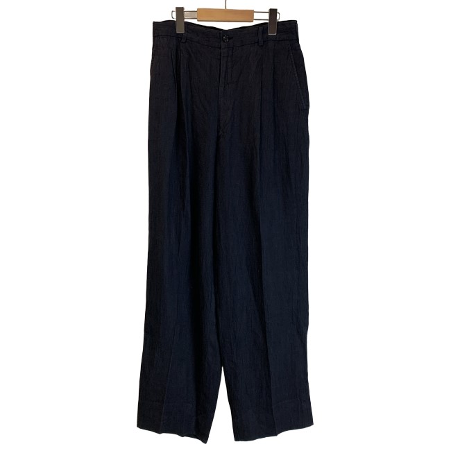 【中古】 COMME des GARCONS HOMME スラックス ジップフライ 無地 ツータック リネン 日本製 家庭的 古着 /1156
