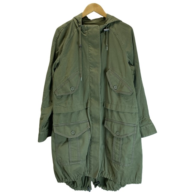 【中古】 MARC BY MARC JACOBS 厚地の外套 ロング丈 フルジップ 無地 ボンネット 古着 /2496