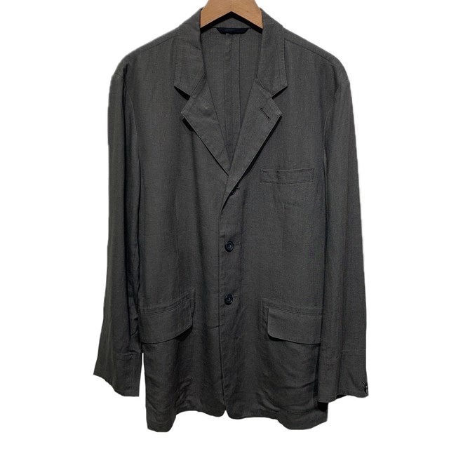【中古】 Yohji Yamamoto D'URBAN A.A.R テーラードジャケット リネンジャケット アウター シングルボタン 無地 フロントポケット 日本製 ドメスティック 古着 /1156|KINJIusedclothing