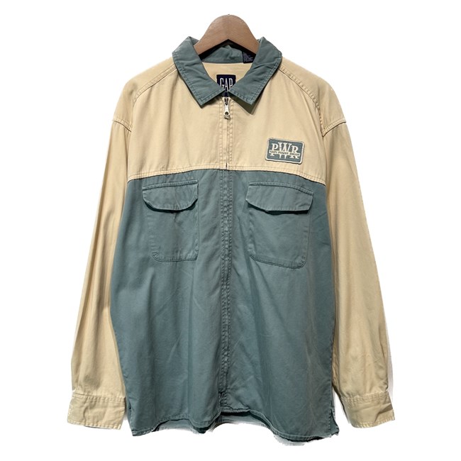【中古】 GAP OLDGAP 細工物上衣 90s vintage 90日にち 運動競技上衣 スウィングトップ アウター バイ色合い ワンポイント 紋章 古着 /1930 コート・ジャケット-メンズファッション