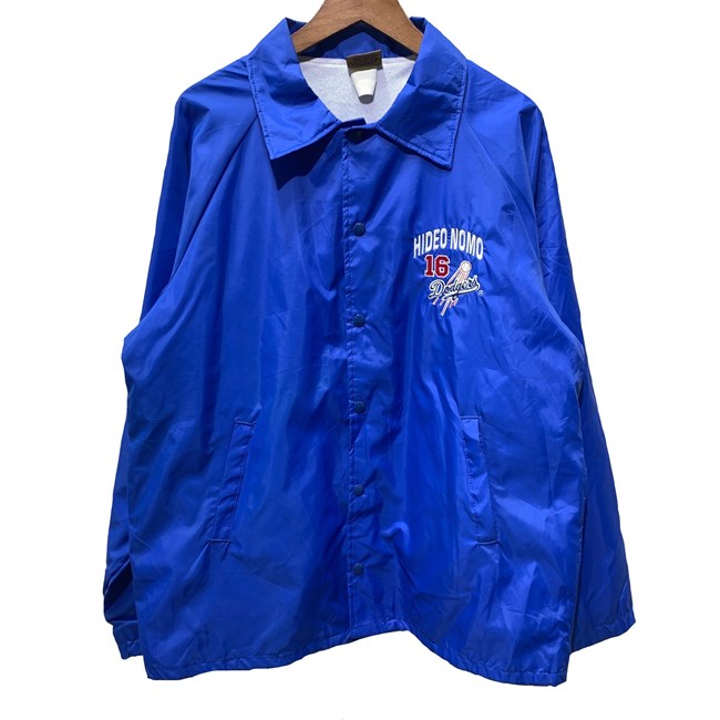 【中古】 NUTMEG MILLS コーチジャケット 90s vintage 90年月日 ナイロン上衣 アウター 野茂ヒーロー Los Angeles Dodgers ドジャース 縫い 大層らしい大いさ USA製 古着 /1952