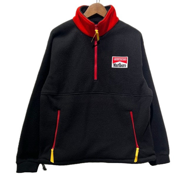 【中古】　Marlboro　フリース　ジャケット　アウター　プルオーバー　ハイネック　フルジップ　ワンポイント　ブランドロゴ　ワッペン　裾絞り　古着　/1904｜KINJIusedclothing