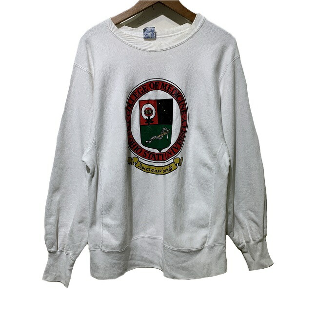 【中古】 Champion REVERSE WEAVE 流汗 90s vintage 90年月日 後期引き船 長袖 調教師 労働者の一団素っ首 裏起毛 刷り上げる THE NHIO STATE UNIVER SITY COLLEGE OF MEDICINE USA製 アメカジ 古着 /1591