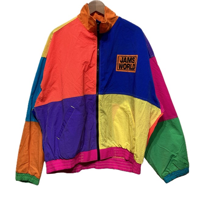 【中古】 JAMS WORLD ナイロンジャンパー 90s vintage 90年代 アウター ハイネック フルジップ ワンポイント バックロゴ ブランドロゴ プリント オーバーサイズ USA製 古着 /1952|KINJIusedclothing
