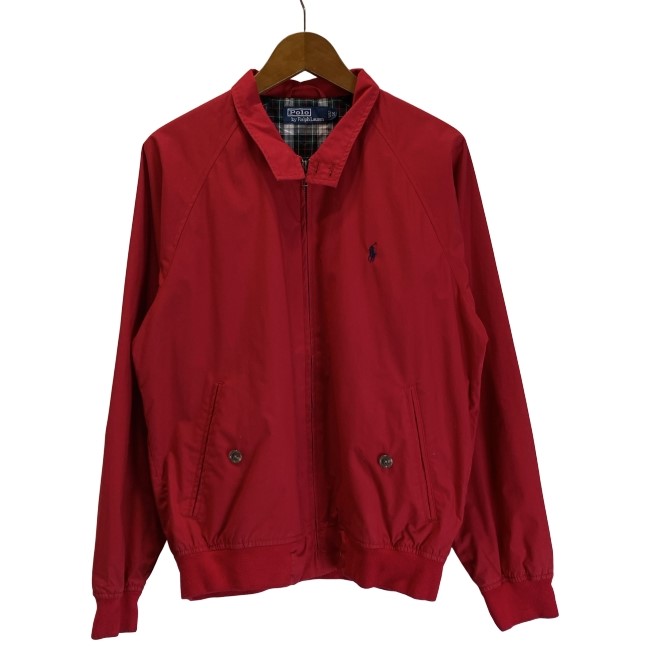 【中古】　POLO by RALPH LAUREN　スウィングトップ　ブルゾン　無地　ワンポイント　スモールポニー　刺しゅう　古着　/0131｜KINJIusedclothing