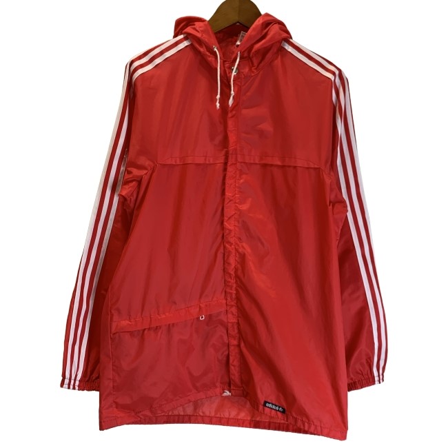 【中古】 adidas 上衣 70s-80s vintage 70-80日にち OLD ナイロン前掛け ボンネット フルジップ 無地 フランス共和国製 運動競技 古着 /1952 メンズファッション-コート・ジャケット