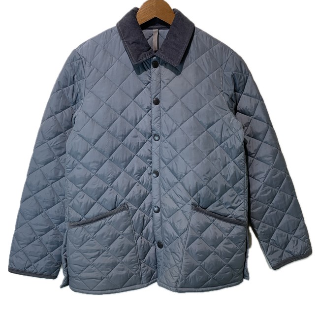 【中古】 Barbour キルティング上衣 ナイロン前掛け アウター 無地 襟コール天 盛りだくさん名取り草 No.1802187 古着 /1587