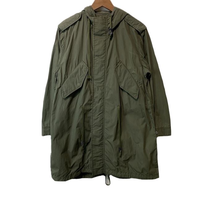 【中古】　DIESEL　ミリタリージャケット　アウター　ロング丈　フード　フルジップ　総柄　迷彩　カモフラ　古着　/1584｜KINJIusedclothing