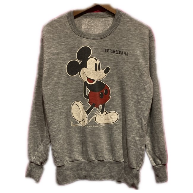 【中古】　Walt Disney Productions　スウェット　(C)Walt Disney Productions　長袖　トレーナー　裏起毛　キャラクター　ミッキー　古着　/1591｜KINJIusedclothing