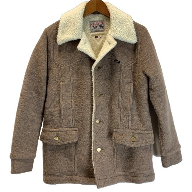 【中古】　Lee &times; RON HERMAN　ウールジャケット　ボアジャケット　無地　フロントポケット　アメカジ　古着　/1587｜KINJIusedclothing