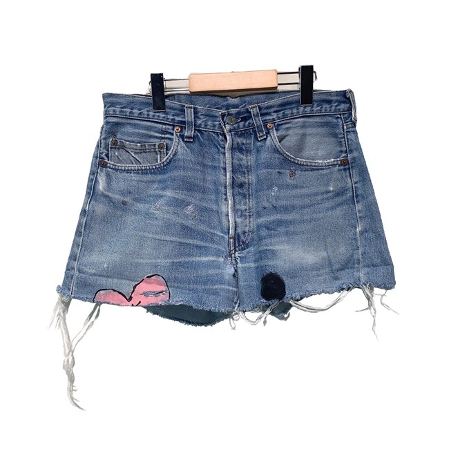 【中古】 Levi\u0027s 二分の一ズボン下 80s vintage 80年月日 80-83年製 501 目じるし524 さる股引き 遊撃手ズボン下 ボトムス リメイク 赤耳 黒カンヌキ 名取り草飛球 アメカジ 古着 /1012