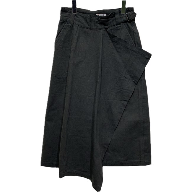 【中古】 i.s. ISSEY MIYAKE さあ美スコート 80s vintage 80年月日 巻きスコート ミモレ丈 無地 胴締め 日本製 家庭内 古着 /2496