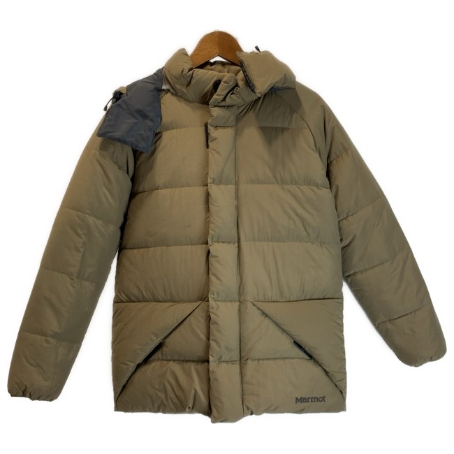 【中古】 Marmot 落ち込む上衣 ナイロン前掛け ボンネット フルジップ 無地 アウトドア 古着 /1152