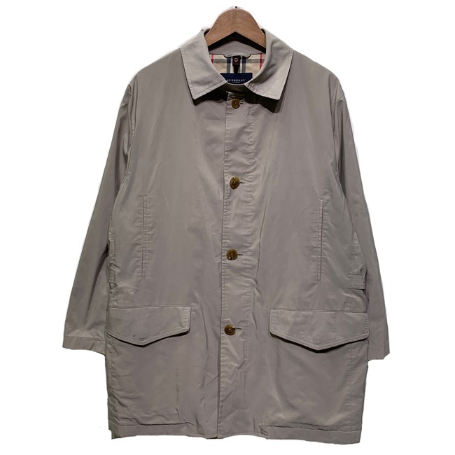 【中古】 BURBERRY ステンカラー厚地の外套 ロング厚地の外套 厚地の外套 アウター 無地 シングル名取り草 酉の方角合わせる能力のある 向こう正面衣嚢 古着 /1584