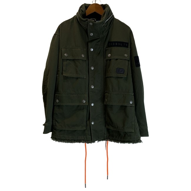 【中古】 DIESEL 上衣 フルジップ ボンネット納める ドローコード ブランド名ロゴタイプ 刺繍 はたご屋界面 古着 /1584 コート・ジャケット-メンズファッション