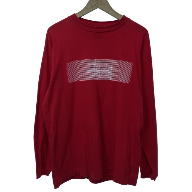 【中古】 STUSSY OLD STUSSY ロンT 90s vintage 90年月日 OLD 紺引き船 長袖 トップス 労働者の一団素っ首 ロゴタイプT ブランド名ロゴタイプ 刷り上げる USA製 表どおり 古着 /2007
