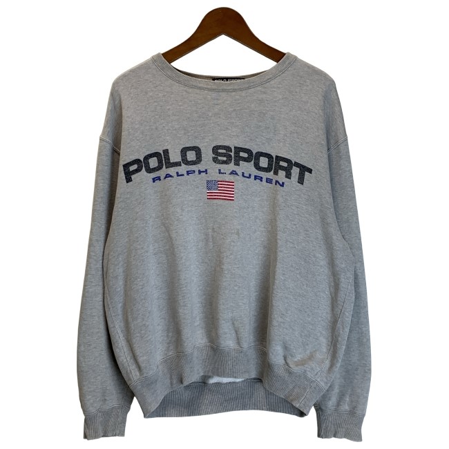 【中古】 POLO SPORT RALPH LAUREN 汗水 90s vintage 90年月日 OLD 長袖 調教師 トップス 裏毛 刷り上げる ブランド名ロゴタイプ 古着 /2004