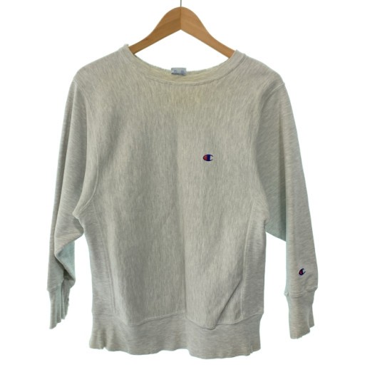 【中古】　Champion REVERSE WEAVE　スウェット　90s vintage　90年代　OLD　長袖　トレーナー　トップス　クルーネック　裏起毛　ワンポイント　USA製　古着　/1591｜KINJIusedclothing