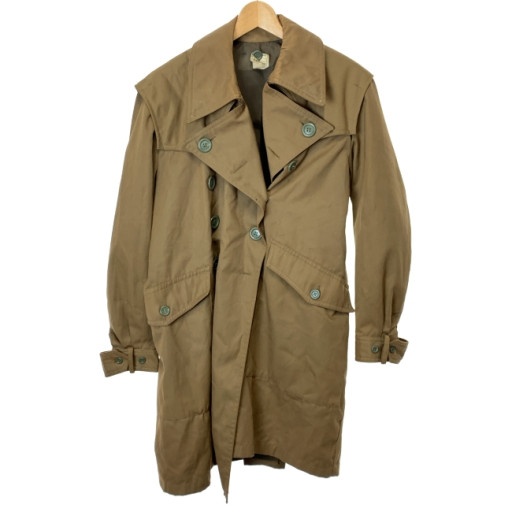 【中古】 ミリタリー厚地の外套 80s vintage 80年月日 OLD 無地 ダブル名取り草 エスパニア軍 古着 /4393