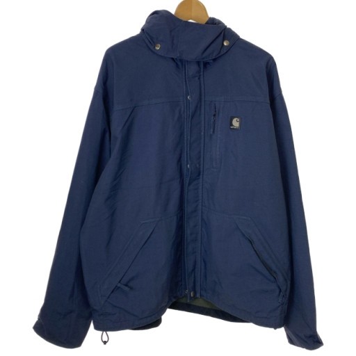 【中古】　Carhartt　ナイロンジャンパー　フード　フルジップ　無地　ワンポイント　オーバーサイズ　アメカジ　古着　/5633｜KINJIusedclothing