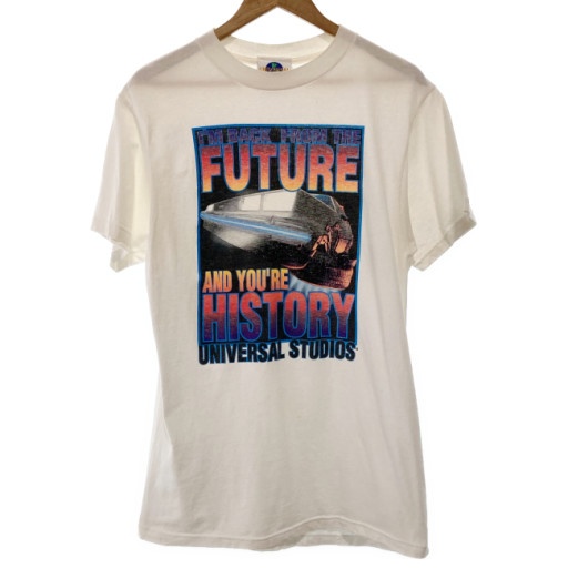 【中古】 UNIVERSAL STUDIOS プルオーバー 90s vintage 90日にち OLD 半袖 トップス 労働者の一団首っ玉 BACK TO THE FUTURE 第八芸術 刷り上げる USA製 古着 /5609