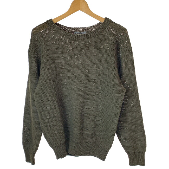 【中古】　ISSEY MIYAKE　セーター　80s vintage　80年代　OLD　筆タグ　長袖　ニット　トップス　無地　ローゲージ　ドメスティック　古着　/1156｜KINJIusedclothing