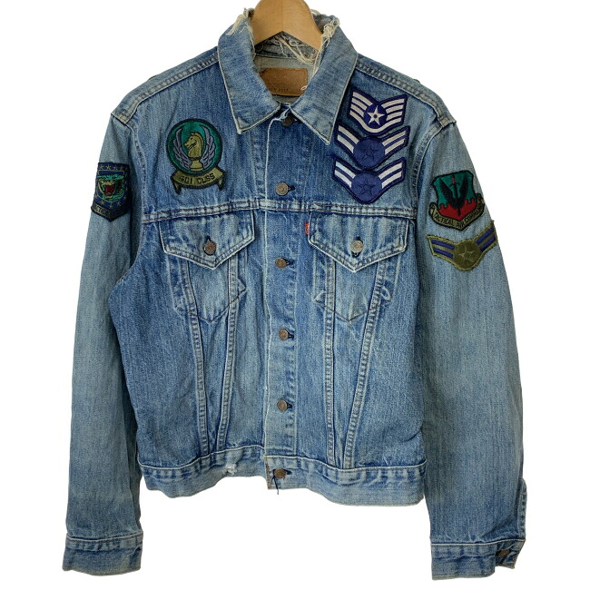 【中古】　Levi's　デニムジャケット　70s vintage　70年代　OLD　4th　70505 0217　Gジャン　トラッカージャケット　ワッペン　アメカジ　古着　/5637｜KINJIusedclothing 18,850円