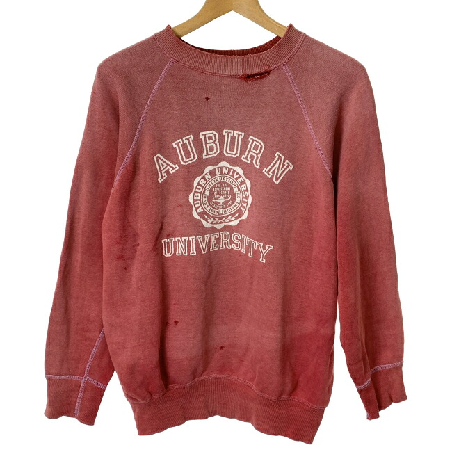 【中古】　スウェット　60s Vintage　60年代　OLD　長袖　トレーナー　トップス　クルーネック　裏起毛　プリント　古着　/1591｜KINJIusedclothing