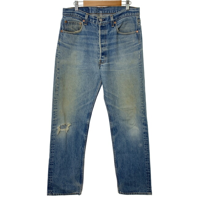 【中古】　Levi's　デニムパンツ　90s vintage　90年代　OLD　501XX　刻印552　93年製　Gパン　ジーンズ　ボタンフライ　USA製　アメカジ　古着　/1012｜KINJIusedclothing