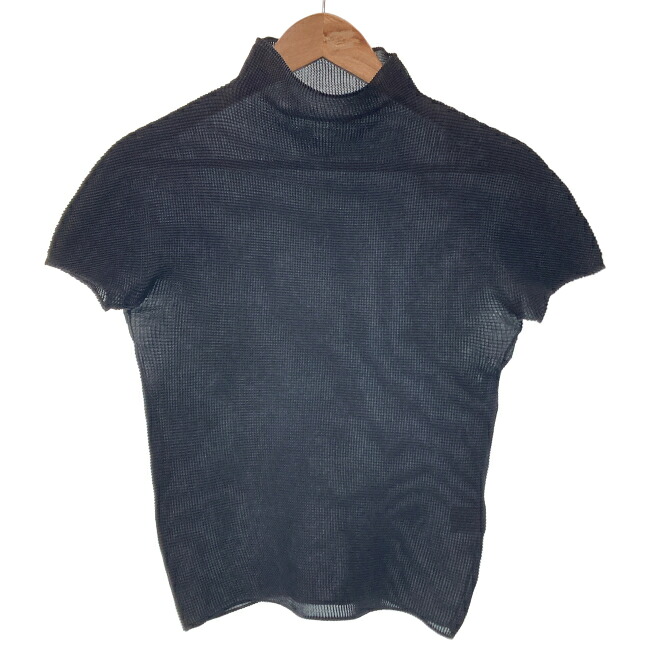 【中古】　me ISSEY MIYAKE　トップス　半袖　ハイネック　プリーツ　ストレッチ　無地　MI33FK405　ドメスティック　古着　/2495｜KINJIusedclothing