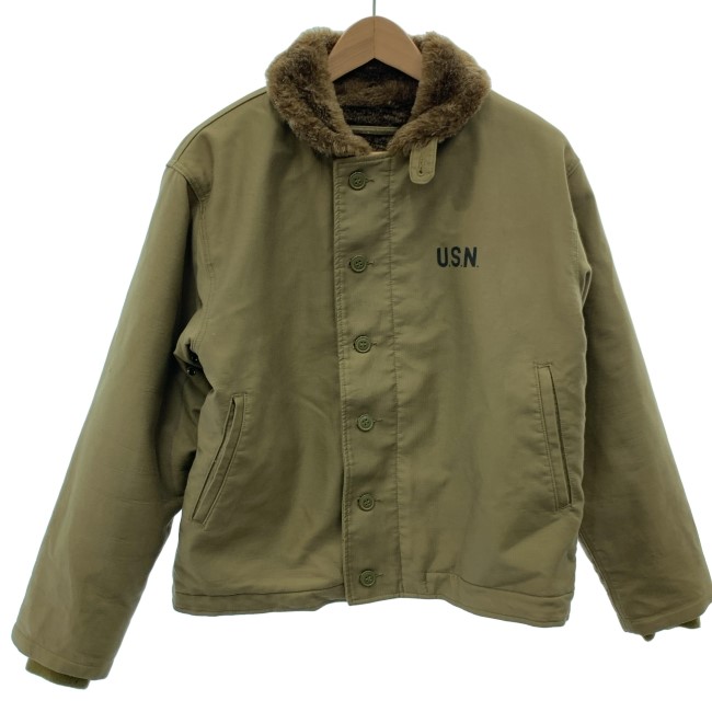 楽天市場】40s US NAVY N-4 Deck Jacket オリーブ 36相当 米軍実物