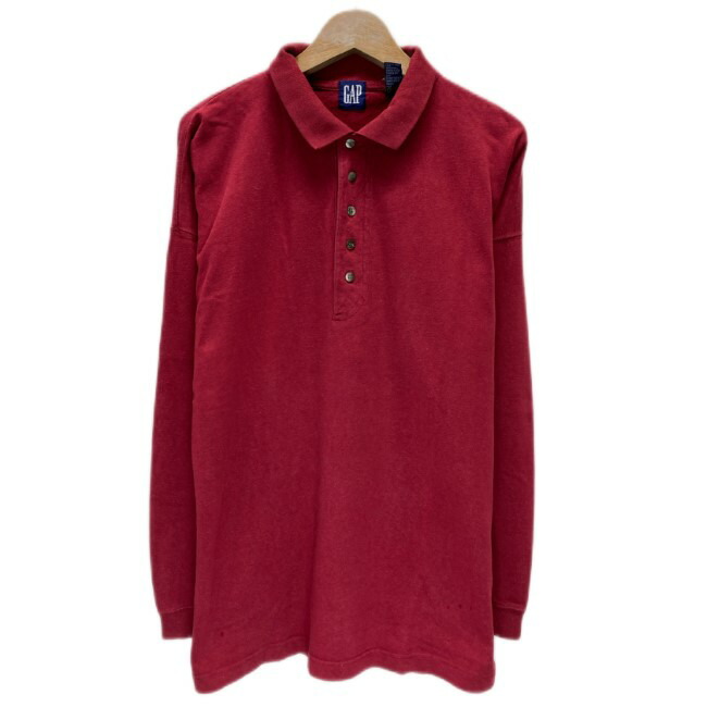 USA古着 old gap オールドギャップ ラガーシャツ ポロシャツ 90年代 90s OLD GAP オールドギャップ ポロシャツ 長袖