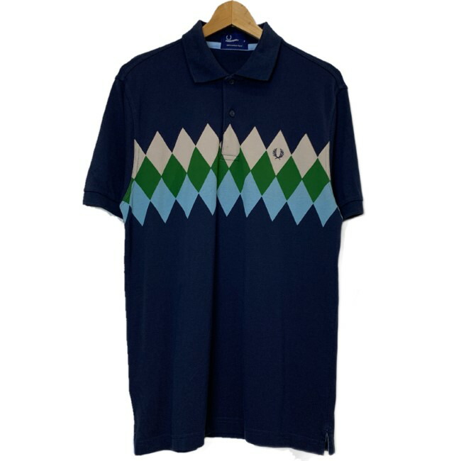 イングランド製　FRED PERRY　ビンテージ　ポロシャツ　ワンポイント刺繍 old FRED PERRY デザインポロシャツ 刺繍ロゴ ワンポイント