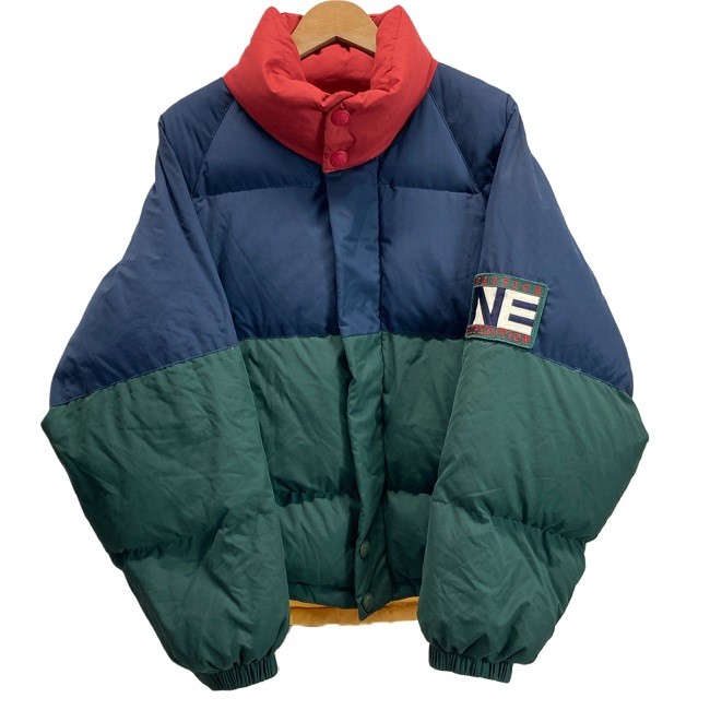 レアUS古着ノーティカ ダウンジャケット ネイビー メンズL NAUTICA ネイビー ダウンジャケット フード付き サイズL ジャケット