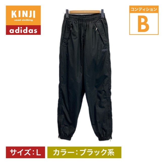 00s アディダス ナイロンパンツ シャカパン ジャージ ロゴ刺繍 y2k 古着 新品 アディダス 黒 ロックアップ ナイロンパンツ ジャージ XS
