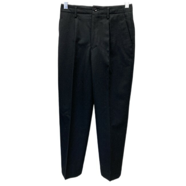 希少 ヴィンテージ古着 90s ツータックウールスラックス 無地 テーパード 黒 希少 ヴィンテージ古着 90s ツータックウールスラックス 無地