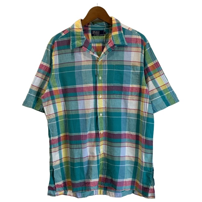 古着 90s POLO Ralph Lauren 半袖開襟シャツ オープンカラー 楽天市場】90s ☆ ポロ ラルフローレン ループ留め オープン