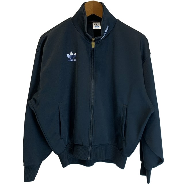 90s adidas アディダス トラックジャケット ジャージ ハイネック 古着 90s adidas Track Jacket 黒 M アディダス トラックジャケット
