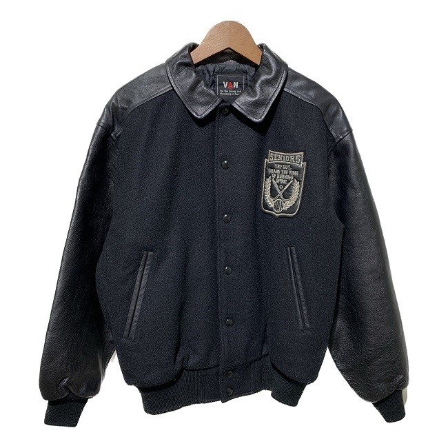 楽天市場】【中古】 VAN スタジャン アウター ウール レザー